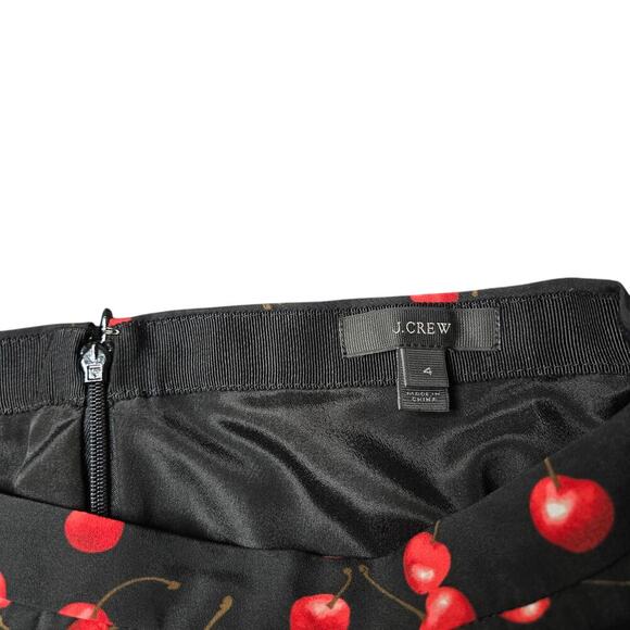 J.Crew Cherry Print Midi Pleated Skirt Size: 4 - Picture 5 of 7